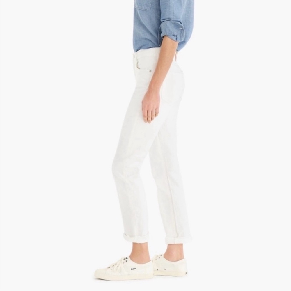 J. Crew Slim Broken In‎ Boyfriend White Straight Leg Women's Jeans, Size 4